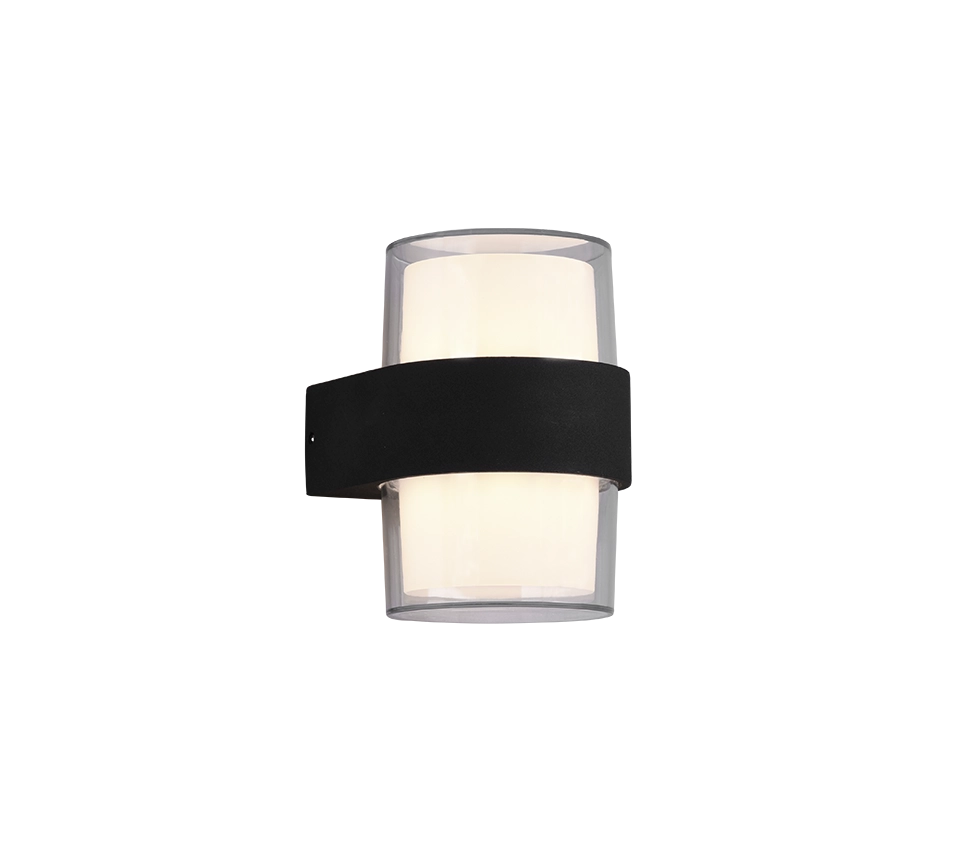 Applique Parete Led Esterno Doppio Diffusore Tondo Antracite Molina GD Trio