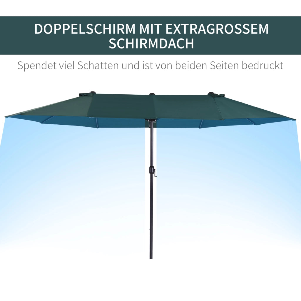 Sonnenschirm da balcone con manovella ¨C zephmum ¨C 455x265 cm, verde scuro