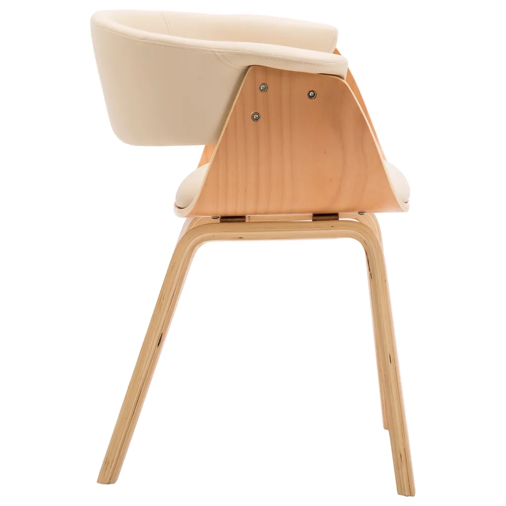 Sedie da Pranzo 2 pz | Sedie da cucina in Legno Curvato e Similpelle Crema