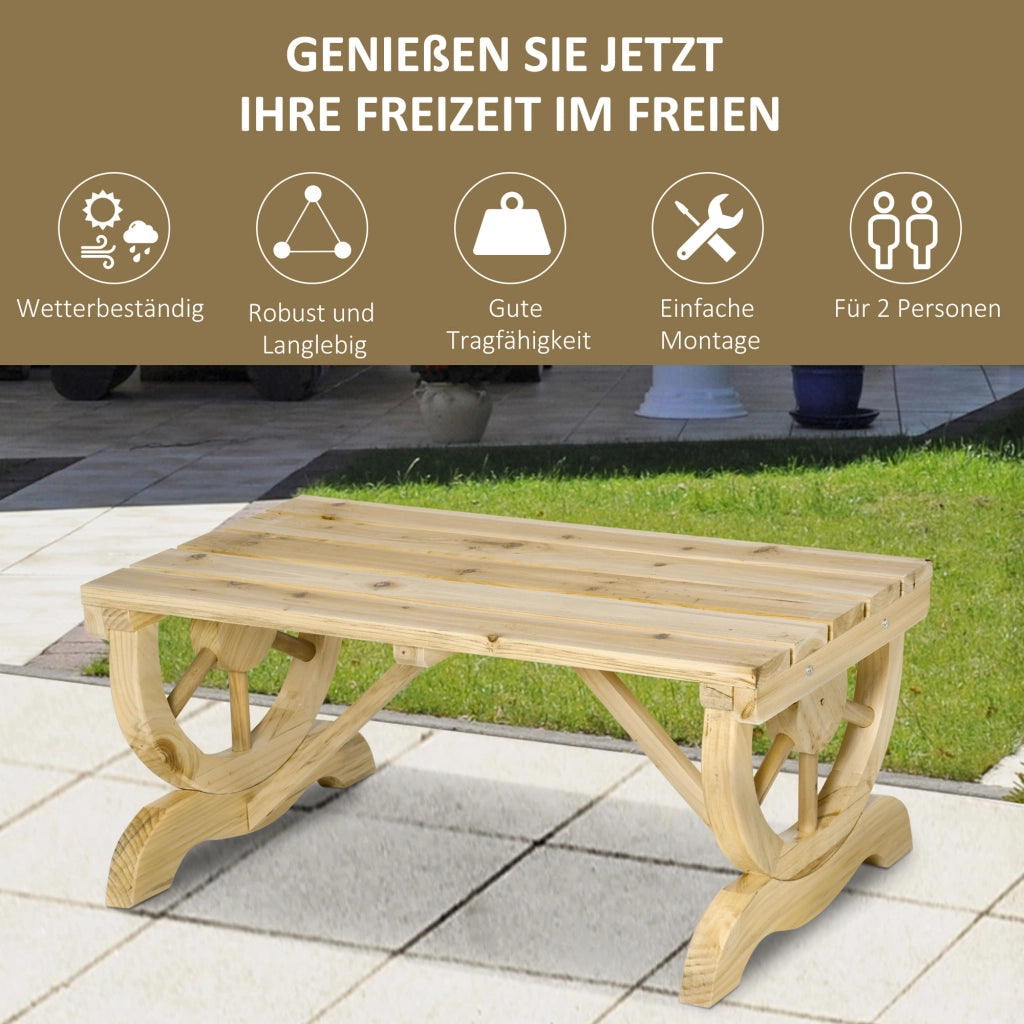 Panca da giardino in legno ¨C Xylo ¨C resistente alle intemperie naturale 98x50x39,5 cm