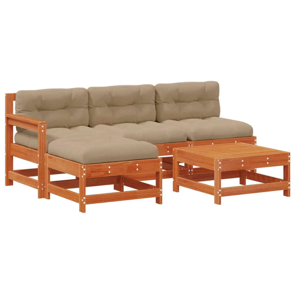 Set Lounge da Giardino 5 pcs Pino Marrone Cerato 3418112