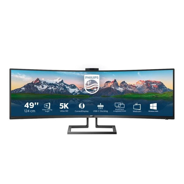 Philips p line display lcd curvo in 32:9 superwide 499p9h/00