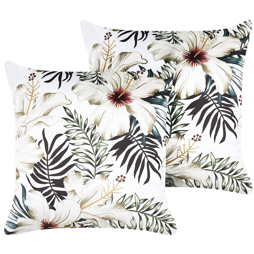 Set di 2 cuscini in velluto verde crema 45 x 45 cm stile boho soggiorno camera da letto