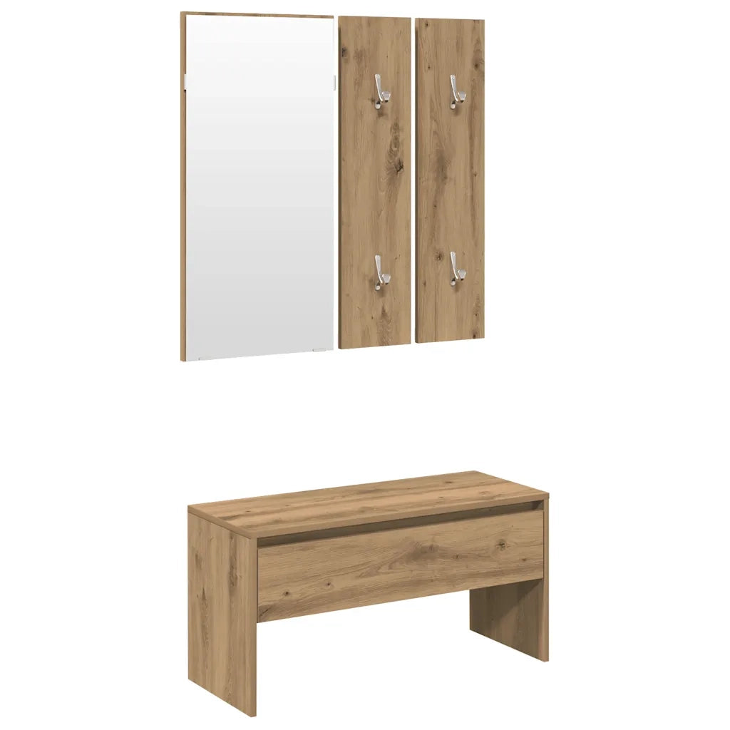 Set di Mobili da Corridoio Rovere Artigianale Legno Multistrato 857020
