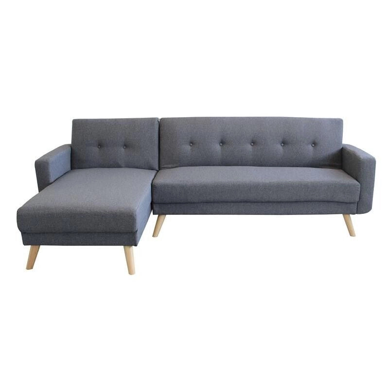 DIVANO LETTO ARTHUR CON CHAISE LONGUE GRIGIO SCURO MELANGE 176 X 84 X H 84 CM