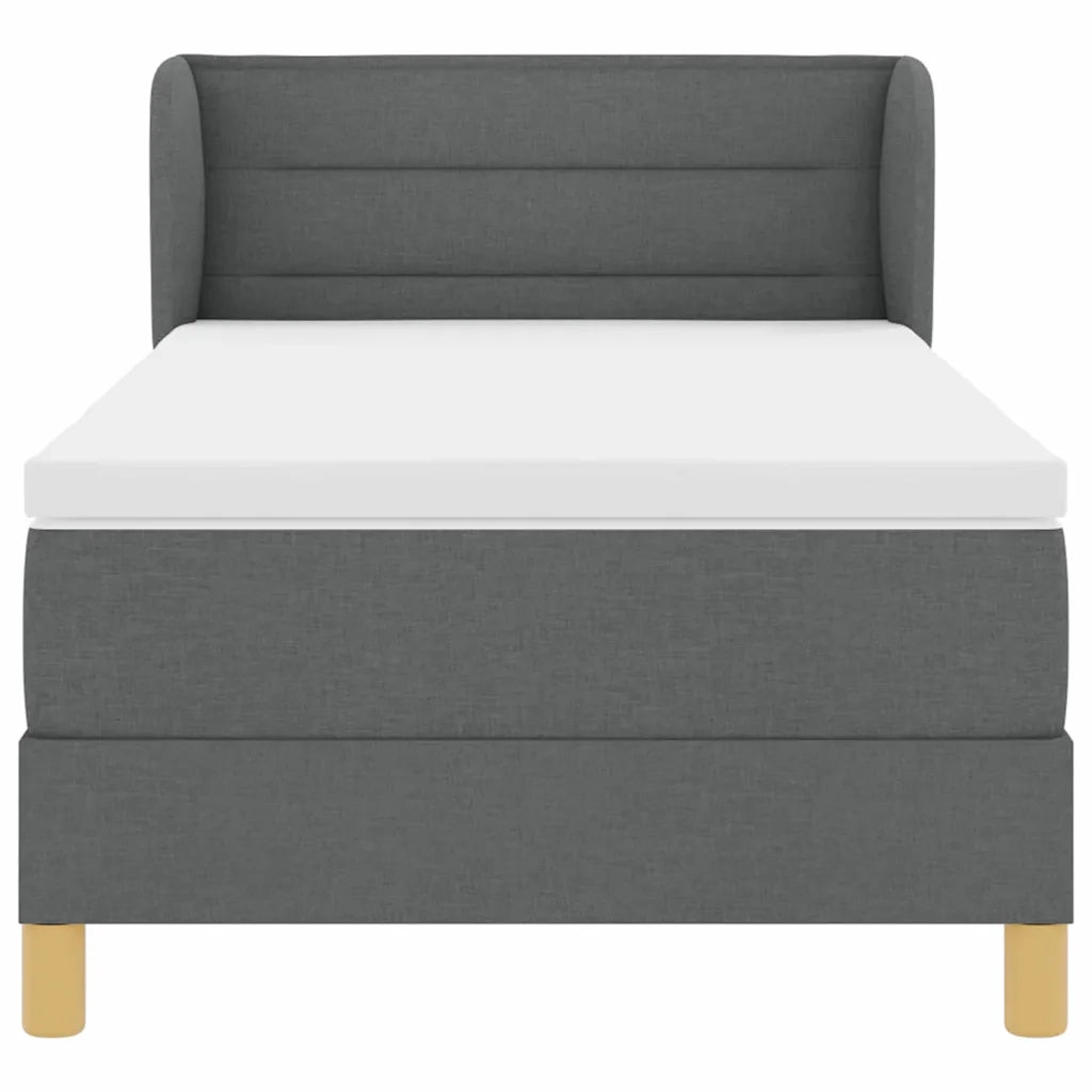 Letto a molle con materasso Grigio scuro 100 x 200 cm Tessuto 3340137