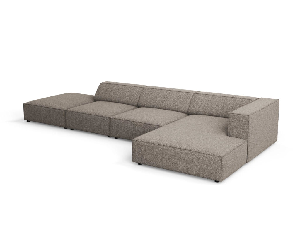 Cosmopolitan Design - Divano angolare destro "Arendal" 5 posti in ciniglia grigio 