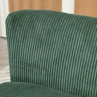 Divano a Due Posti Imbottito, Legno, Tessuto in Poliestere Vellutato, Schiuma, 117 x 56.5 x 77 cm, Verde