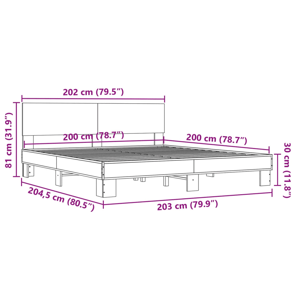 Giroletto Grigio Sonoma 200x200 cm in Legno Multistrato Metallo 3280175