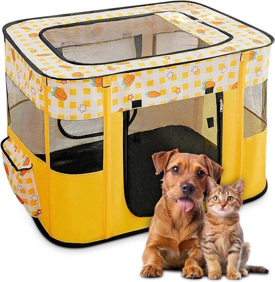 Cassa per Gatti e Cane Opportuna Portatile con Rete di Sicurezza Removibile per Viaggi Indoor Outdoor Campeggio