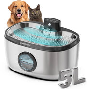 Fontana per cani da 5L, con sensor LED e filtri a 4 livelli, fontana per cani con batteria ricaricabile 4000 mAh