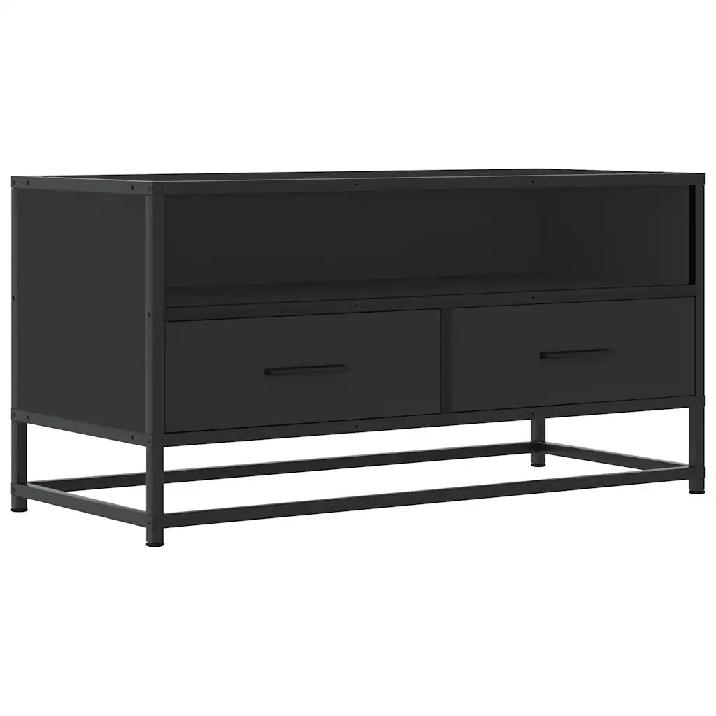Mobile TV-Credenza per TV-Console TV Nero 80x34,5x40 cm in Truciolato Metallo