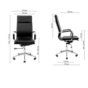 Sedia girevole RONDI Hawaii Chrome DT (DeepTilt) Nero