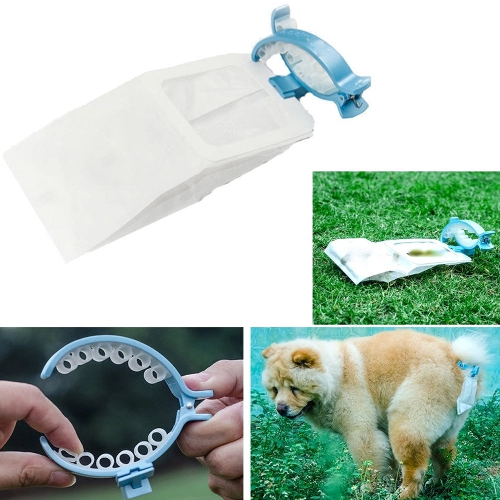 Trade Shop - 20 Sacchetti + Pinza Clip Con Silicone Coda Bustine Igienici Per Raccolta Feci L -