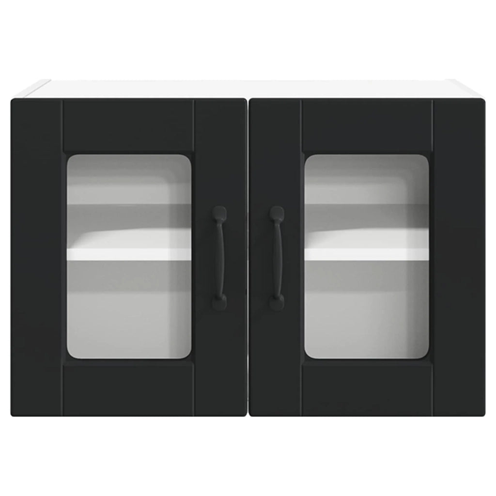 Set di 2 pensili da cucina moderni con 4 ripiani 60 x 31 x 40 cm in legno composito nero 02_0054312