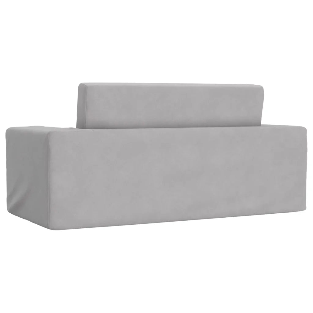 vidaXL Divano Letto Bambini a 2 Posti Grigio Chiaro in Morbido Peluche
