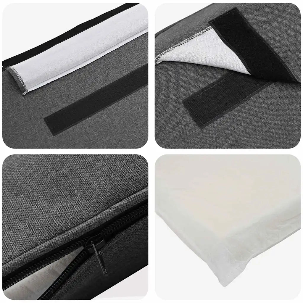 Testiera imbottita Marrone e grigio scuro 140 cm Pino massello