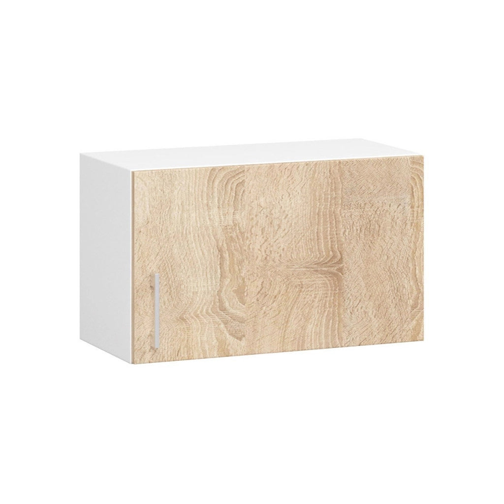Set da cucina con vetrina AKORD LIMA 1,8 m Bianco 180 cm 7 ante 1 cassetto frontale Rovere Sonoma 8 ripiani 180×44,5×203 cm