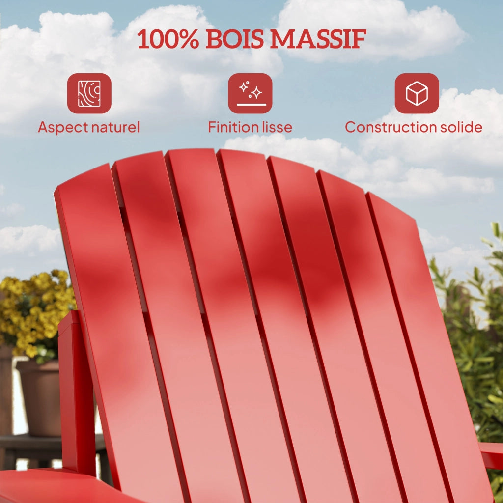 Poltrona da Giardino Adirondack ¨C zephmum ¨C Legno di Pioppo Rosso