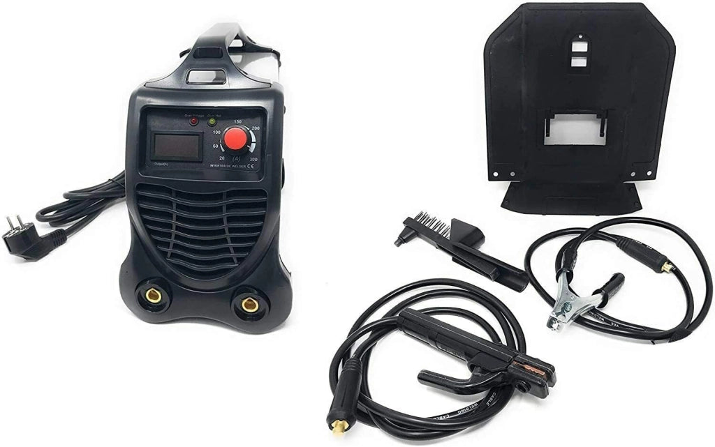 SALDATRICE ELETTRICA 300 AMPERE INVERTER CON CAVI 3+2 MT. ELETTRODO PROFESSIONALE 300A