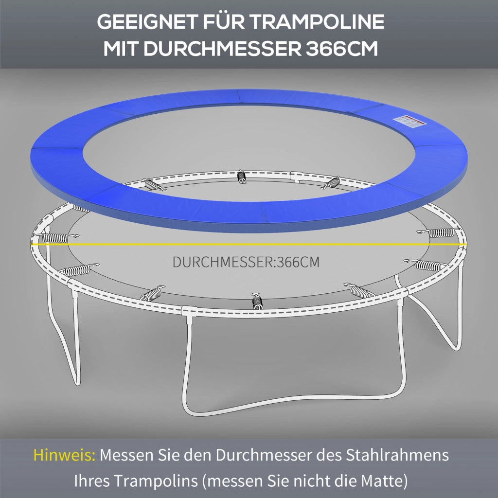 Rete di sicurezza perimetrale per trampolino, misure 8ft, 10ft, 12ft e 15ft: ?366 cm - Blu (trampolino non incluso)