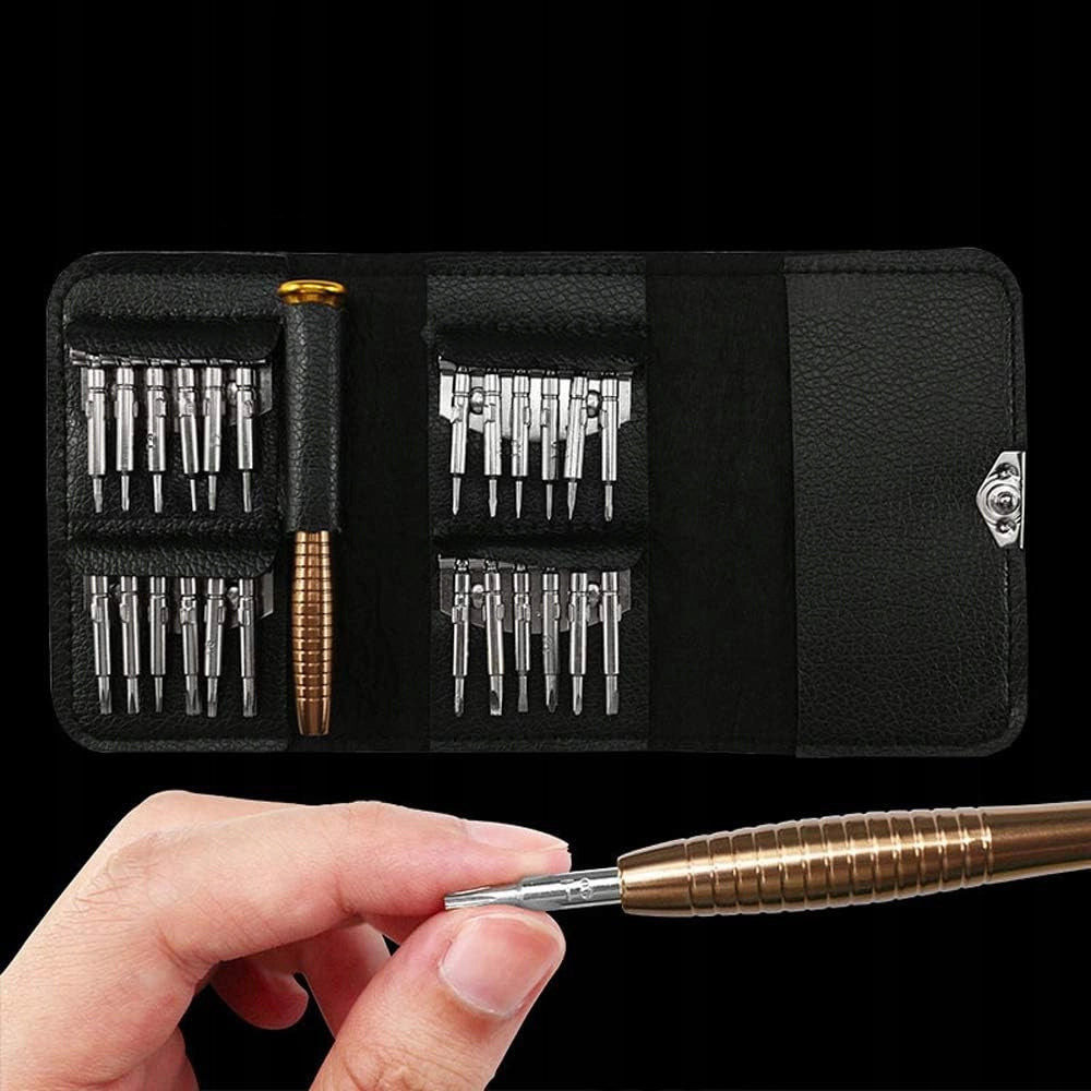 Set di Cacciaviti di Precisione 25 in 1 – Manico Ergonomico | 24 Punte Varie
