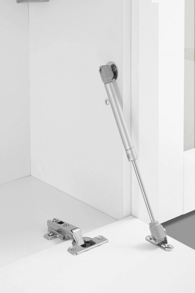 Donatello, Parete Attrezzata 8 Ripiani Made in Italy, 30x260x180h cm Bianco Lucido