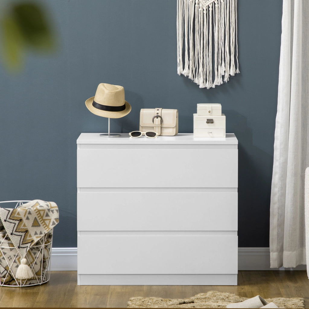 Cassettiera 3 Cassetti ¨C Zephmum ¨C Bianco Legno 80x39x73 cm