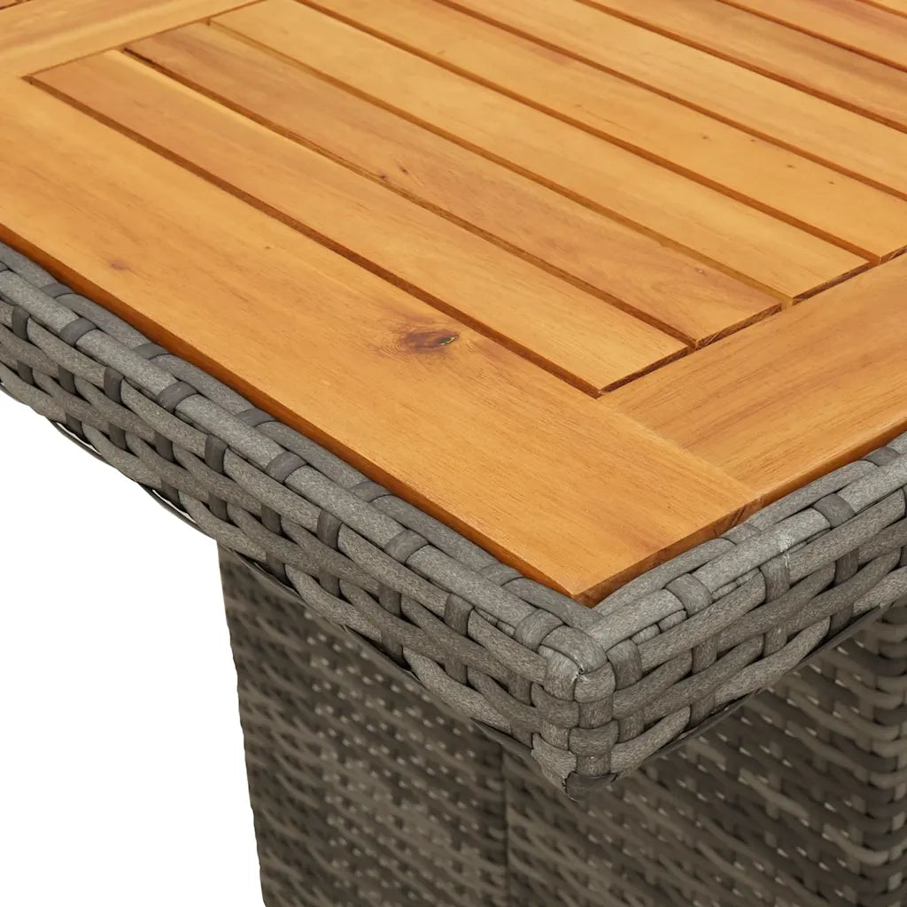 Set Bistrò da Giardino 11 pz con Cuscini in Polyrattan Grigio