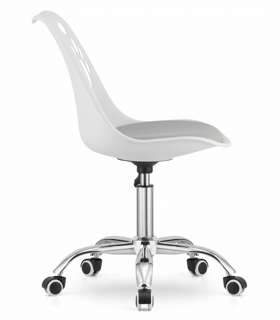 Sedia girevole ergonomica Valora PRINT bianca e grigia per ufficio domestico