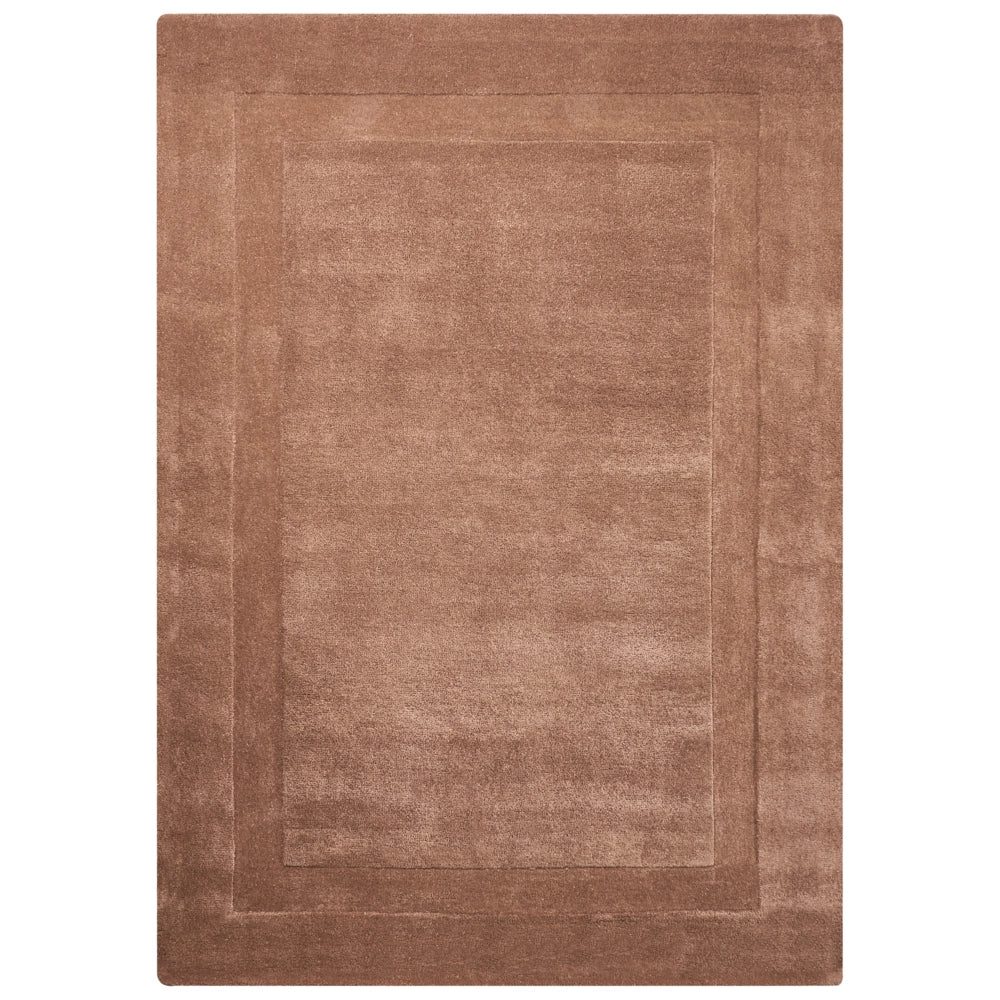 Tappeto in lana forma rettangolare, tuftato a mano 160 x 230 cm marrone design elegante