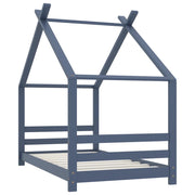 Giroletto per Bambini-Struttura Letto Bambini Grigio in Legno Massello di Pino 80x160cm 901652