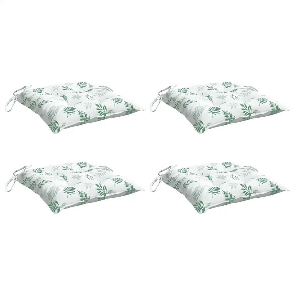 Cuscini per Sedia 4pz Motivo a Foglie 50x50x7 cm Tessuto Oxfordcod mxl 119586