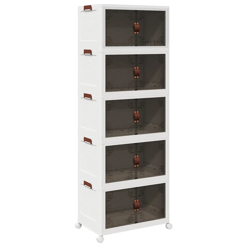 vidaXL Scatola Portaoggetti con Ruote 5 Livelli 75 L 64x40x179 cm