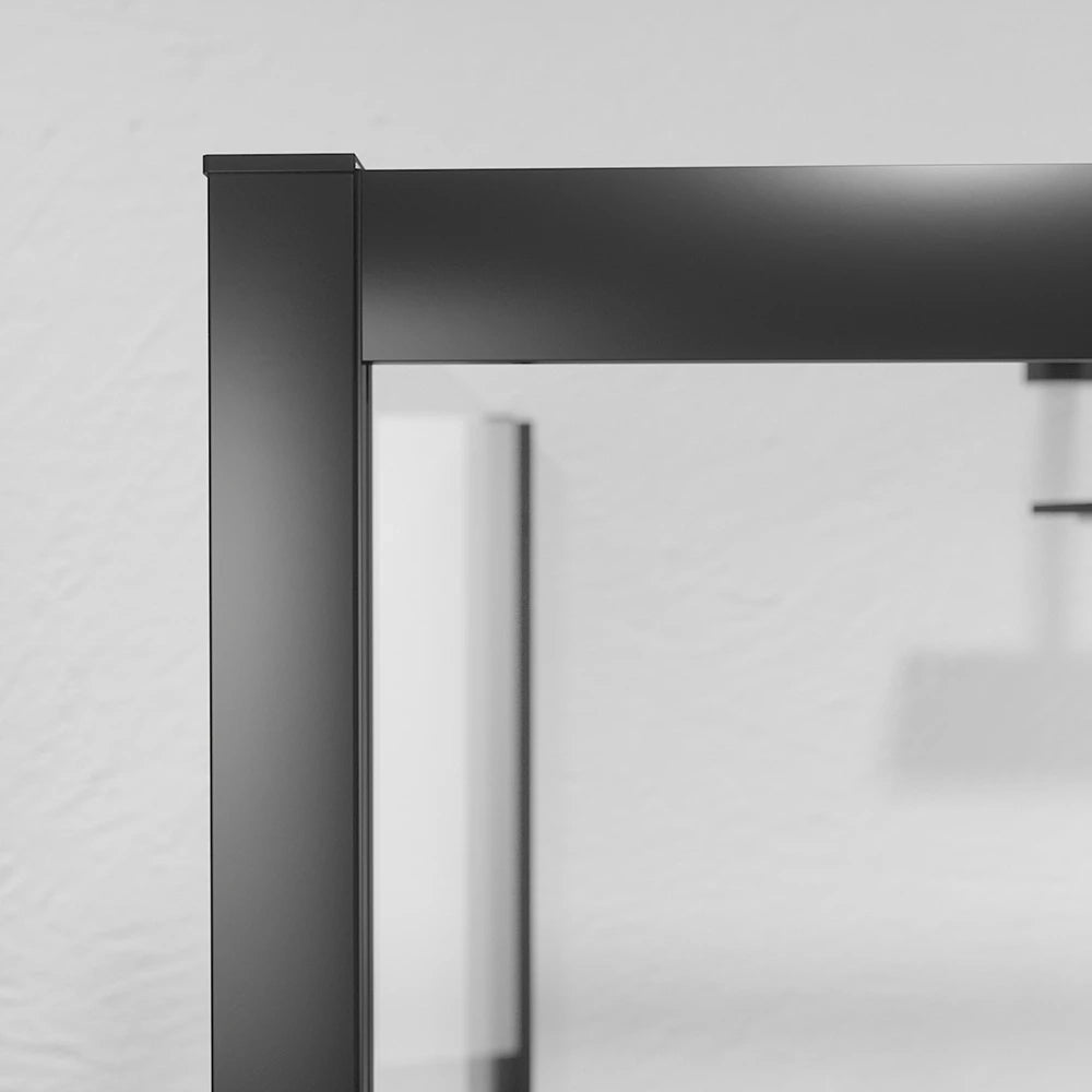 Box doccia nero opaco 3 lati 90x90x90 cm con doppio scorrevole h190 cm e vetro trasparente 6 mm | Tremiti