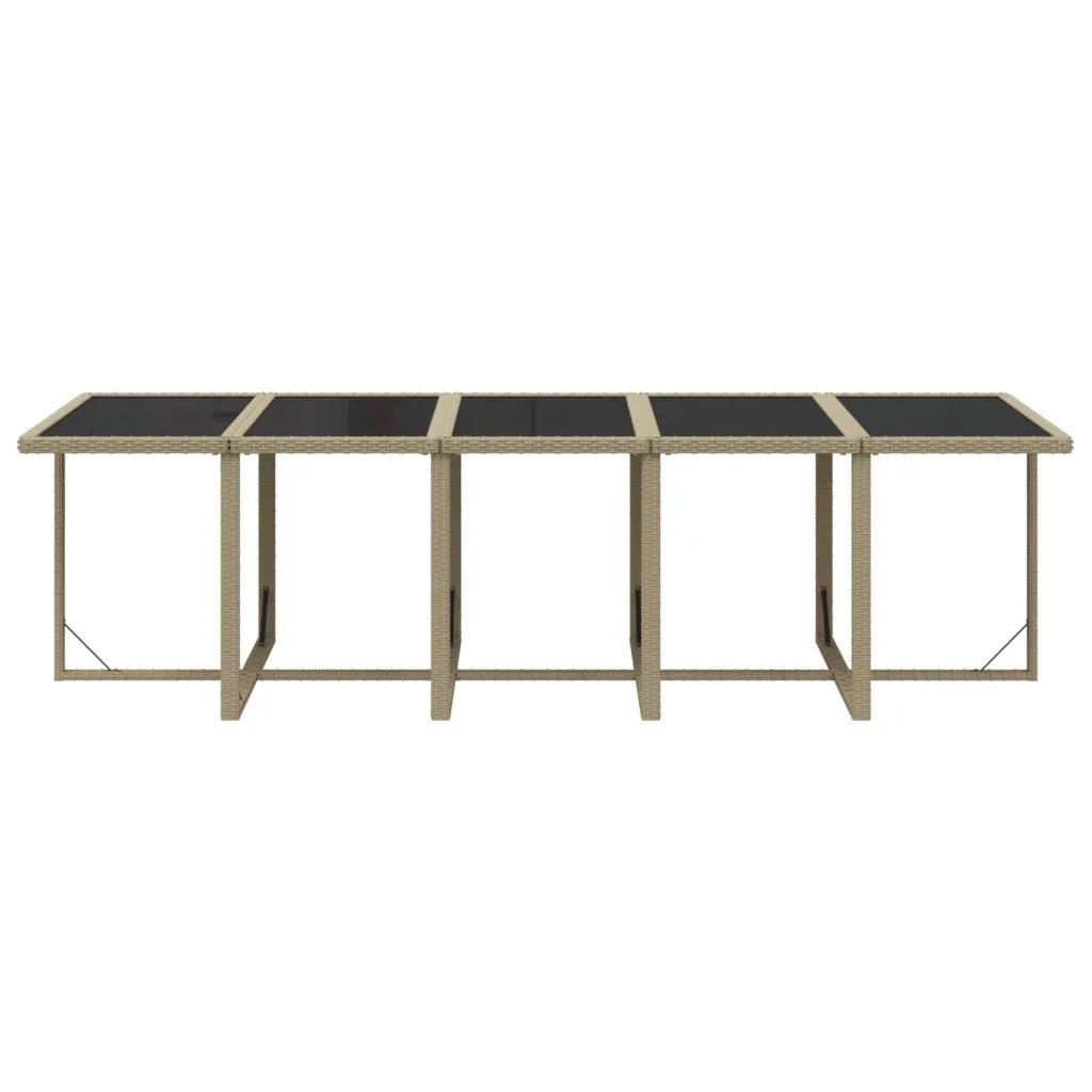 Set da Pranzo da Giardino 15 pz con Cuscini in Polyrattan Beige 3095597