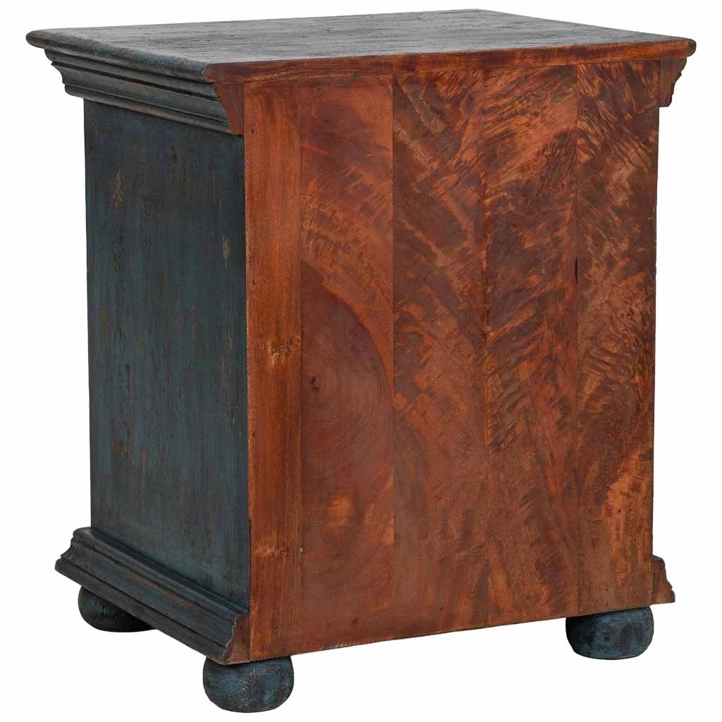Mobile da ingresso artigianale in legno blu 50x40x60h cm