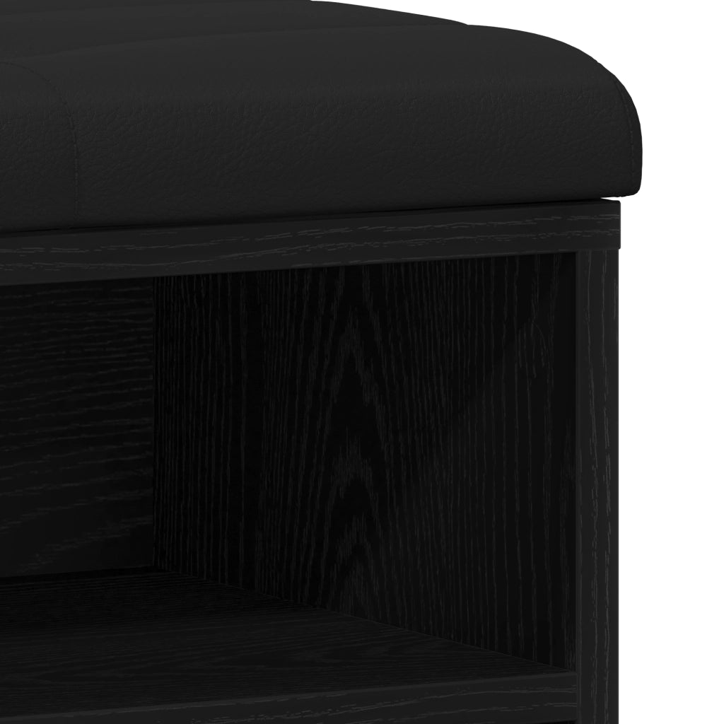 panchina da stoccaggio  Nero Rovere 100x30x48 cm Legno ingegnerizzato