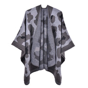 Sciarpa da donna di nuovo stile con stampa leopardata, mantella in cashmere con spacco