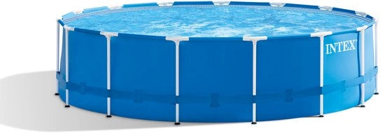 Piscina a metallo con struttura - Piscina da montaggio - Ø 457 x 122 cm con pompa di filtraggio