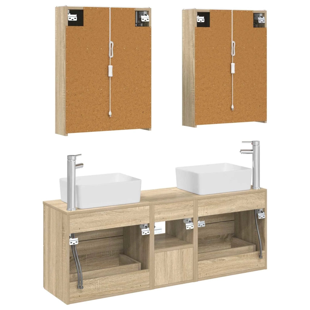 Set di mobili per il bagno 5 pcs Rovere Sonoma 3406849