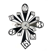 orologio da parete scomposto slang Nero e bianco marmo