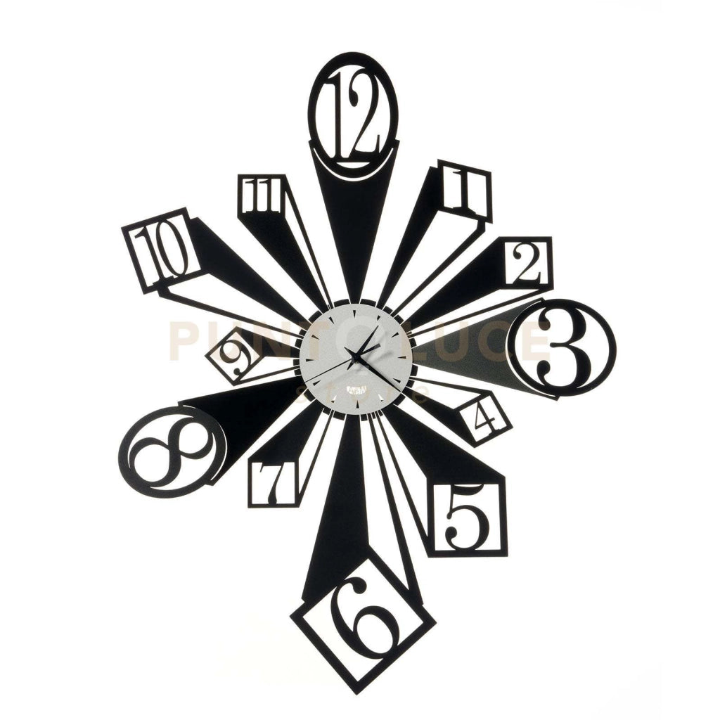 orologio da parete scomposto slang Nero e bianco marmo