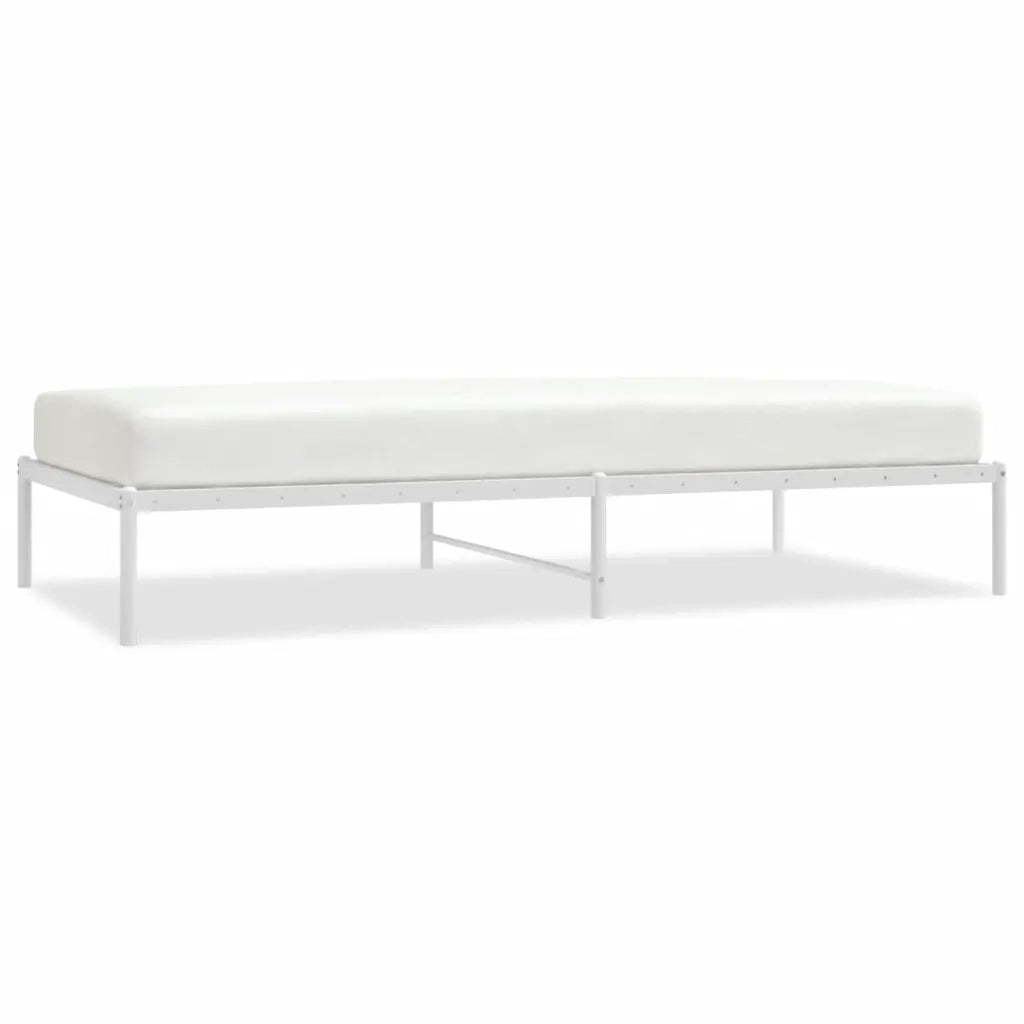 Letto singolo | Letto per adulti | Giroletto in Metallo Bianco 100x200 cm