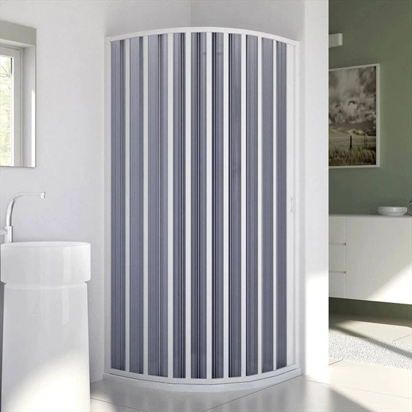 Box Doccia Semicircolare PVC a Soffietto Apertura Laterale Misura Riducibile Dimensioni: 90 x 90