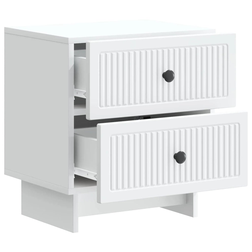 Armadio da Notte con cassetto 2 pcs Bianco 43 x 34,5 x 47,5 cm