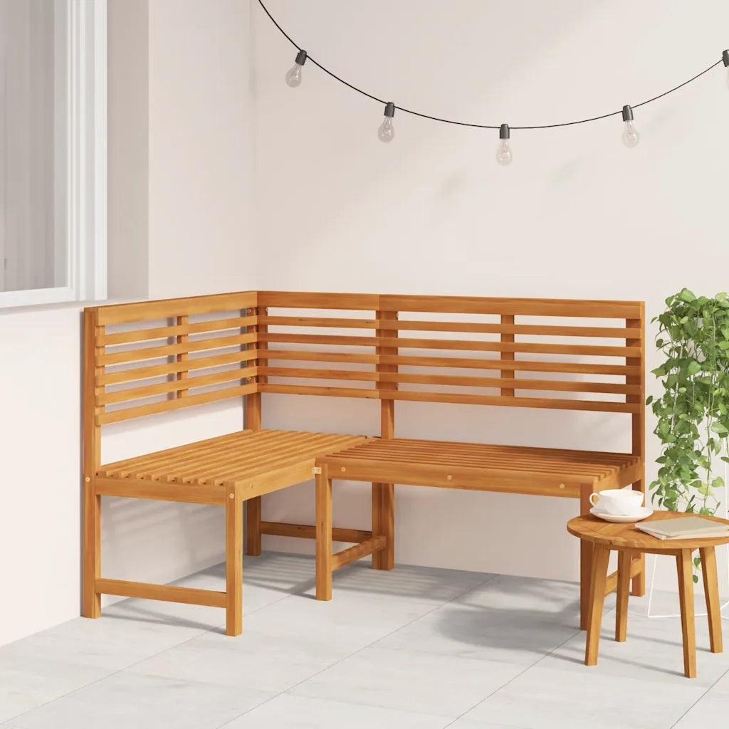 Panca da Giardino ad Angolo 140 cm Legno Massello Acacia 312422