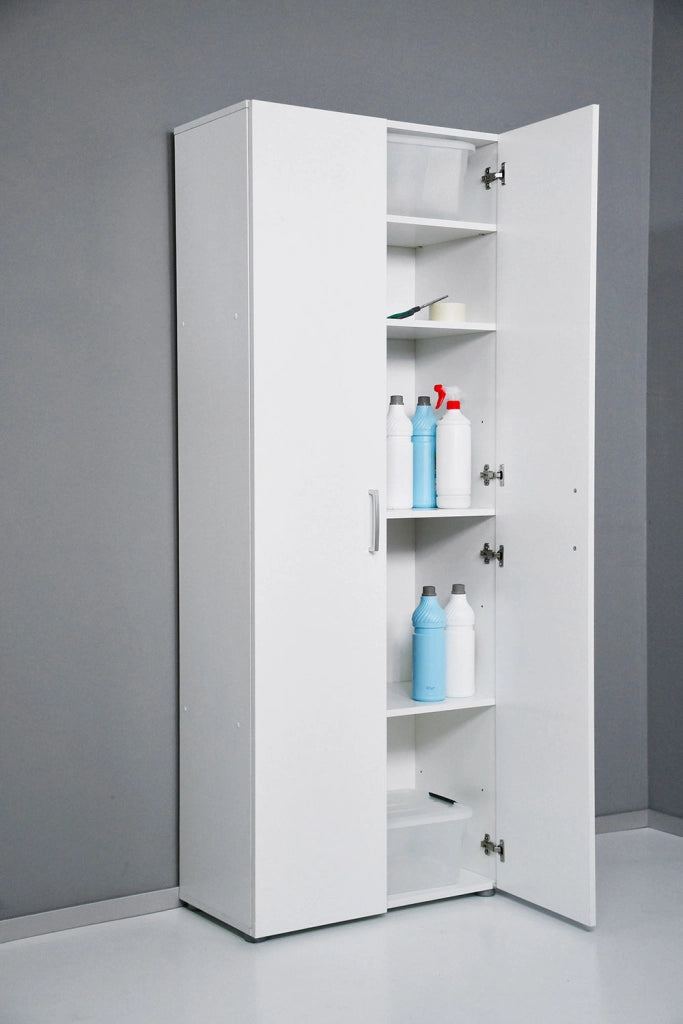 Armadio 2 Ante 5 Ripiani 69,4x36x181 cm in Truciolare Nobilitato Bianco