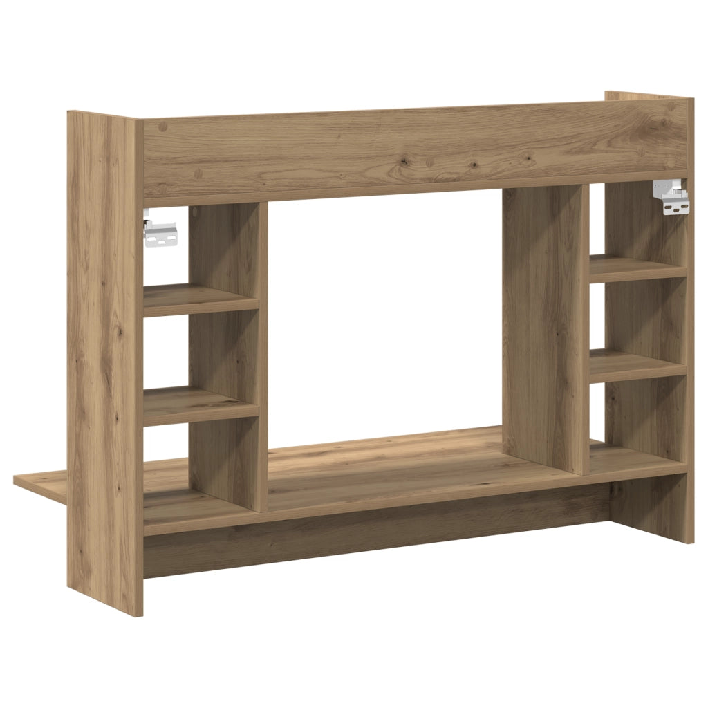 Scrivania a Muro in Rovere Artigianale 105x48x75 cm in Legno Ingegnerizzato