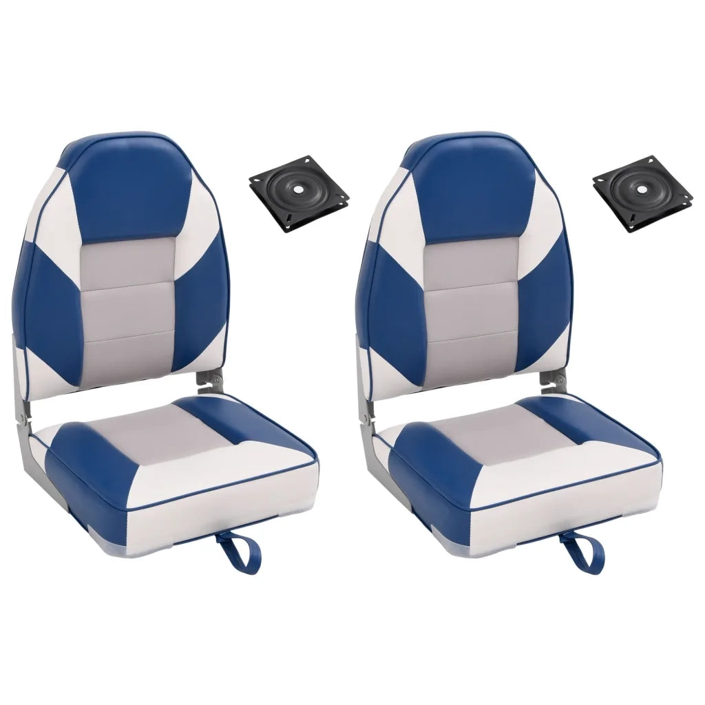 Set Sedile da Barca Pieghevole 4 pz con Schienale Alto